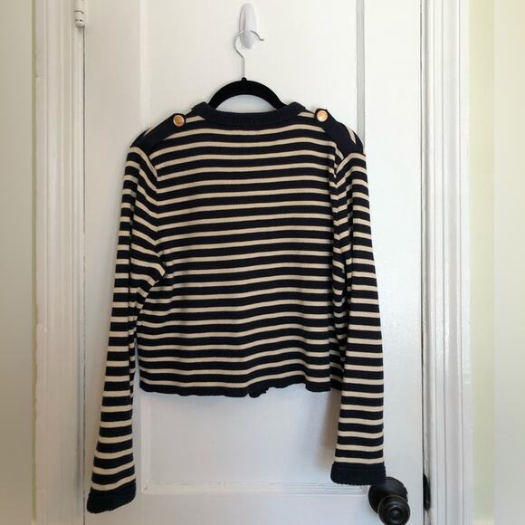 Massimo Dutti Navy Striped Nautical Button Down Cardigan Small - Picture 8 of 8